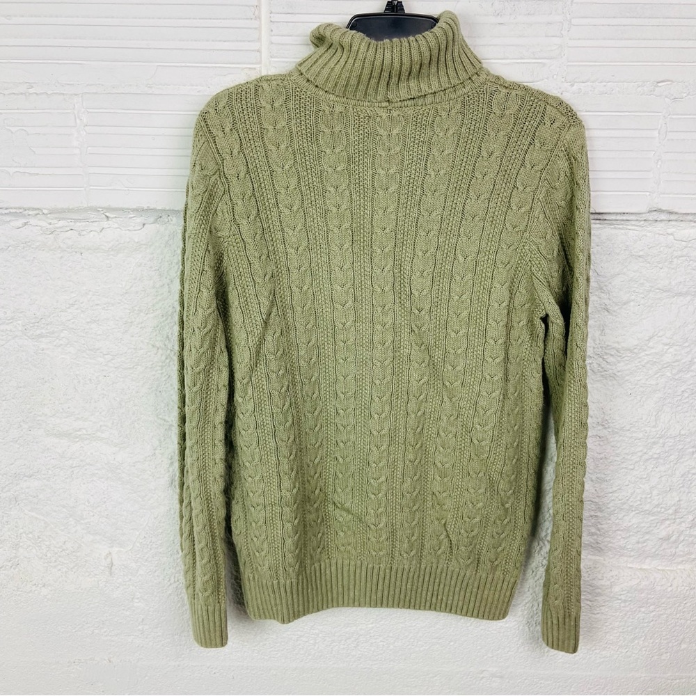 Croft & Barrow pastel green chunky knitted cotton turtleneck Sweater size XL - Picture 7 of 9